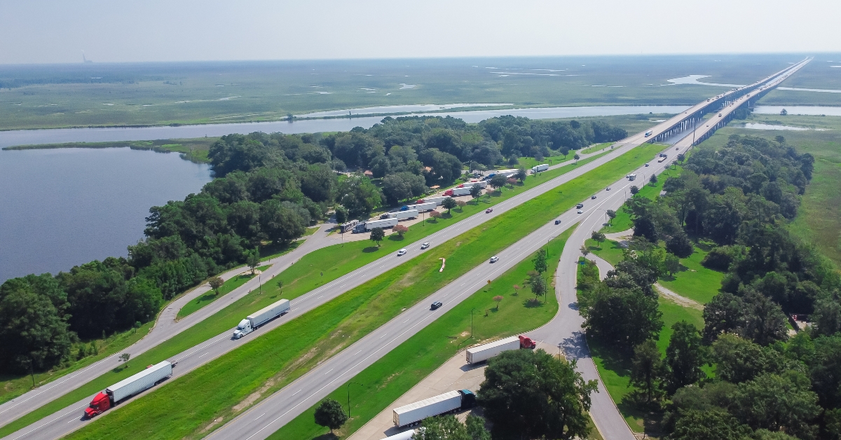jackson county rest area with pascagoula bridge