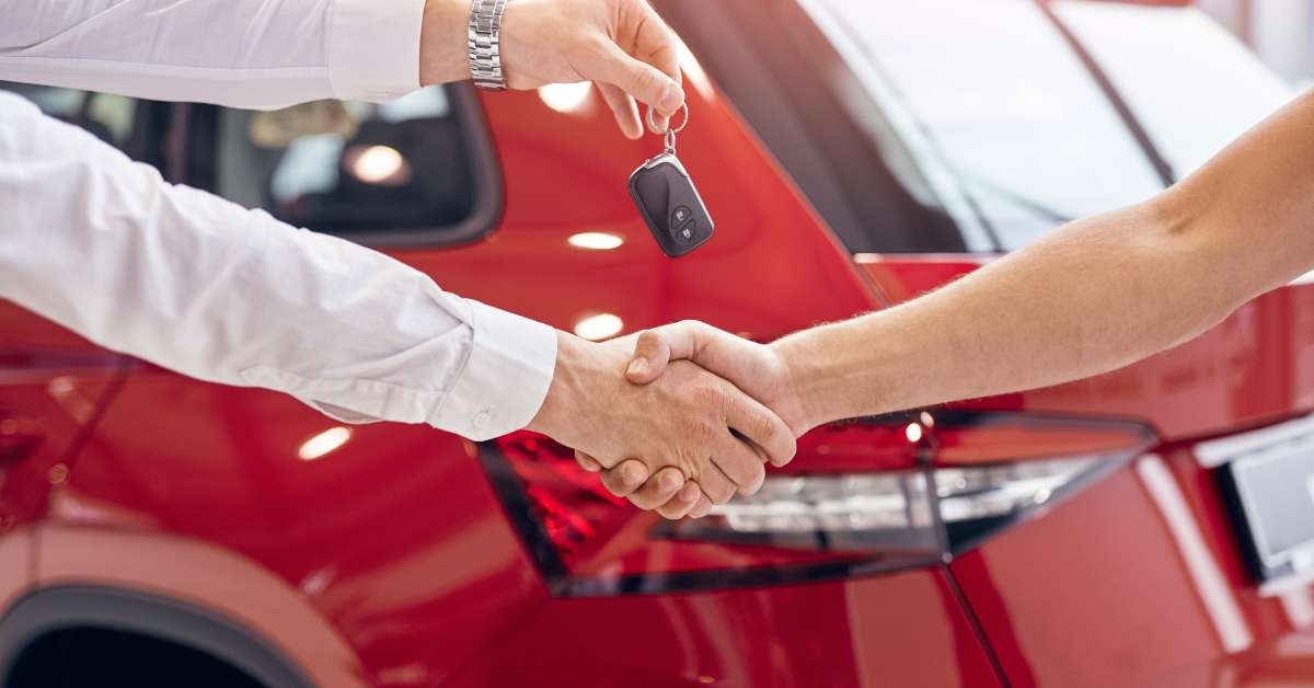 shaking hand of client
