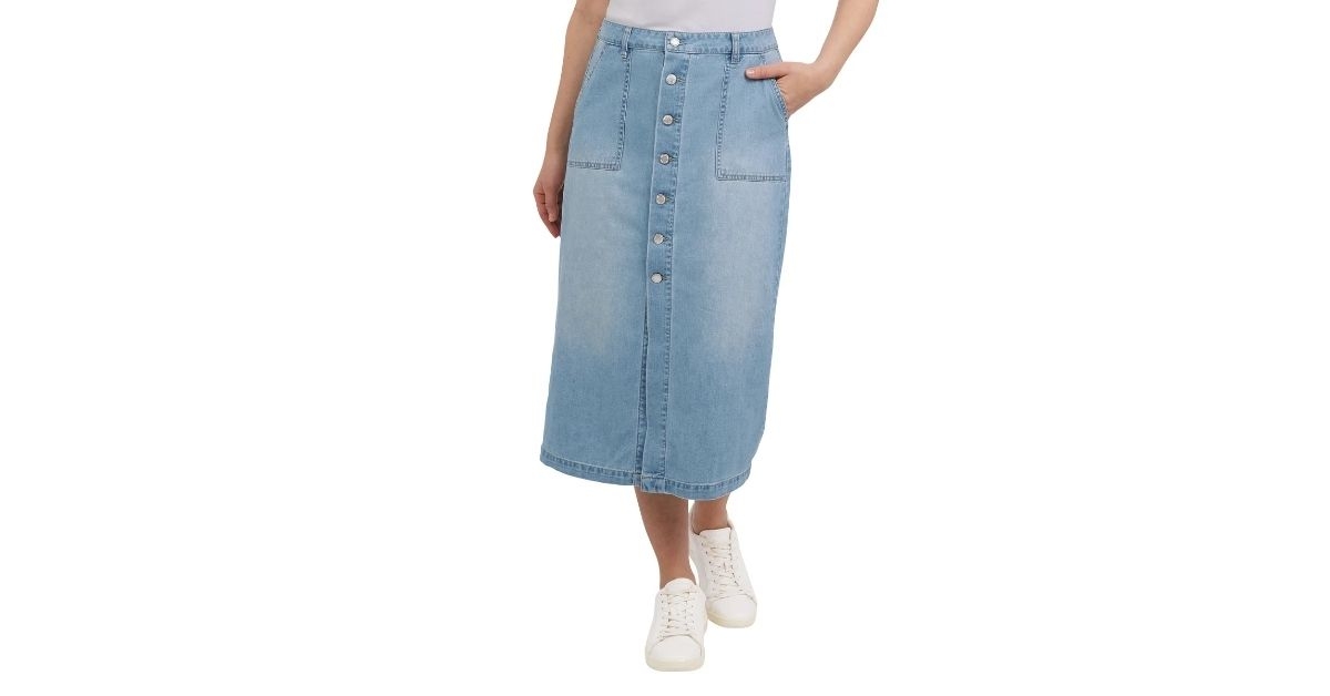 womens midi denim shirt