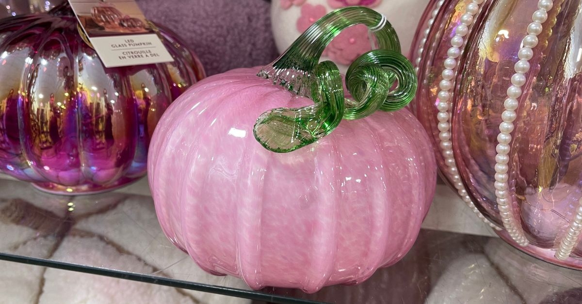 shabby chic glass pumpkin