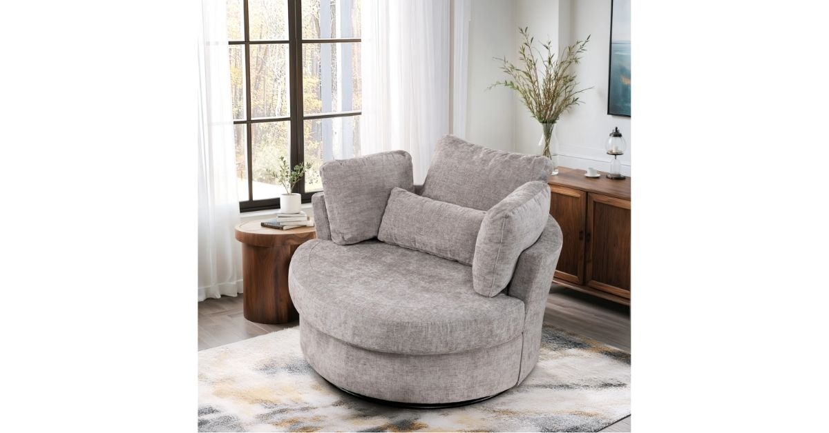 swivel barrel accent chair
