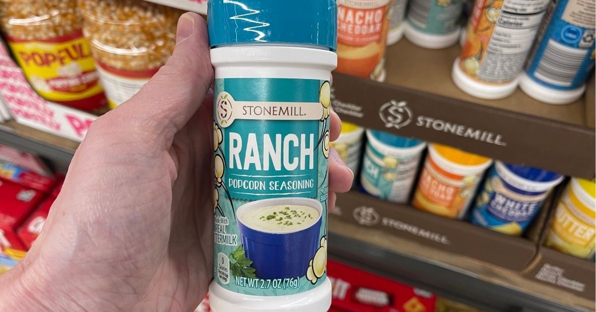a bottle of ranch popcorn seasoning