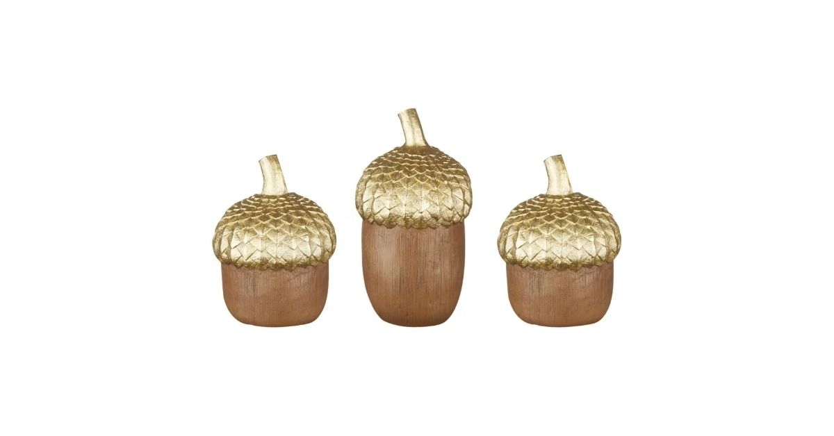 gold top acorns set