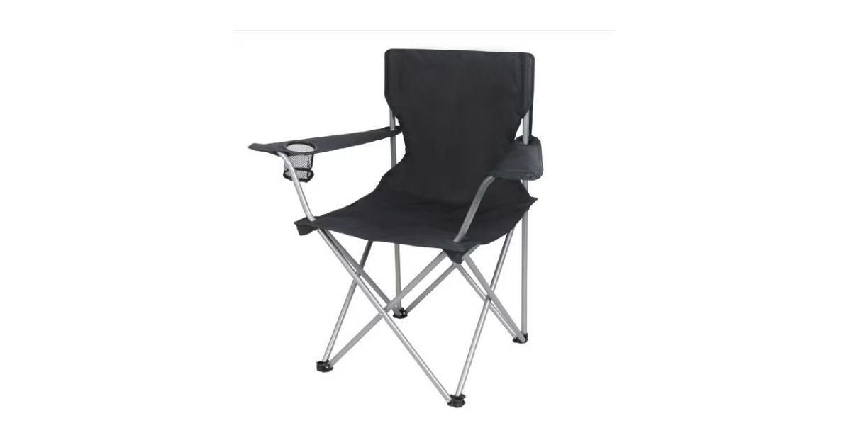 folding camp chair with cup holder