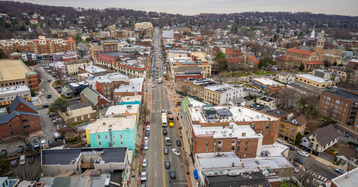 aerial view of montclair new jersey