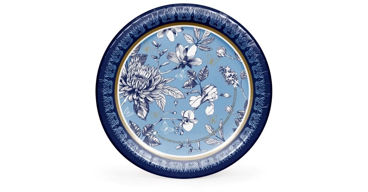 floral paper plates