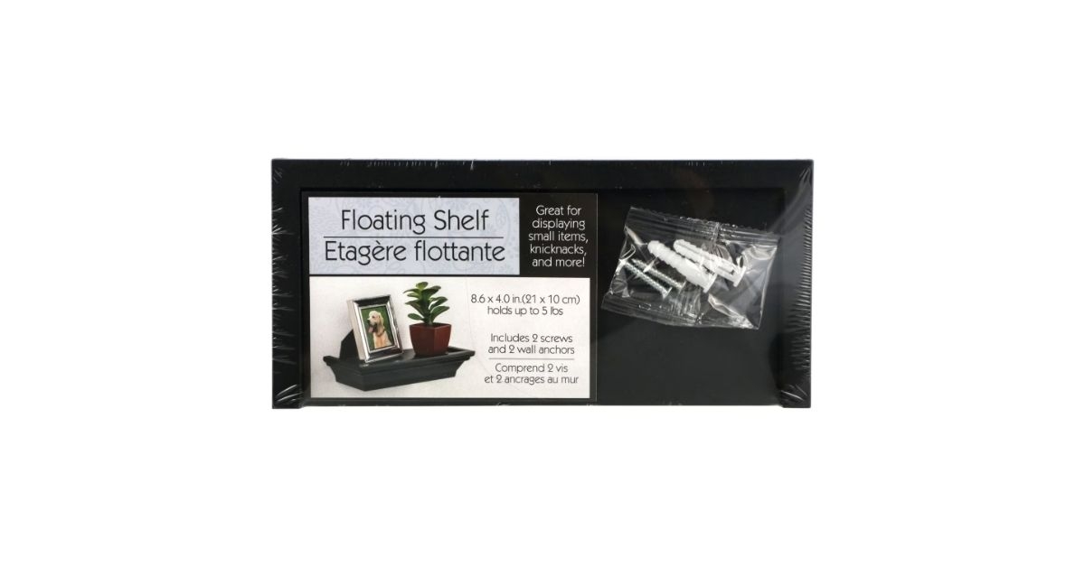 black floating shelf