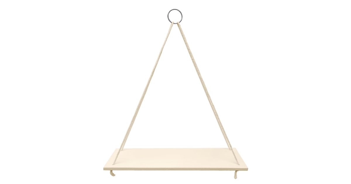 decorative hanging wall shelf with rope