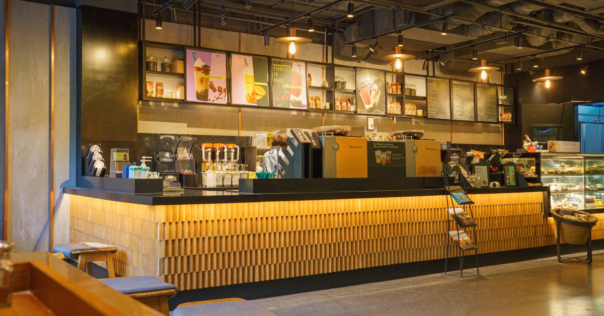 inside view starbucks coffee shop