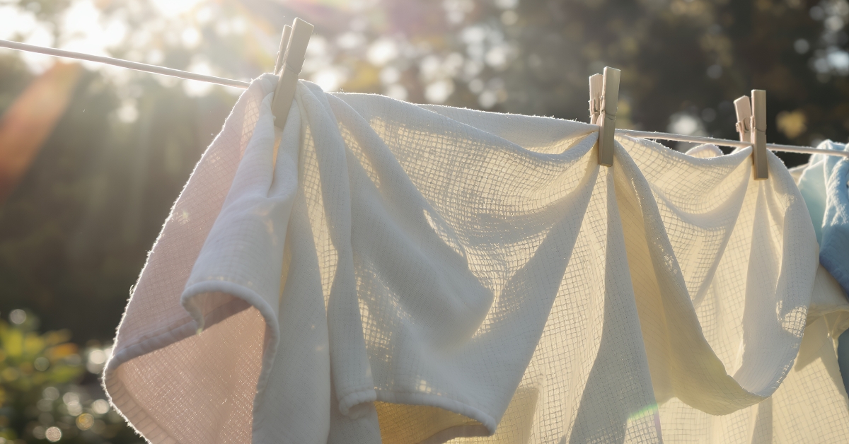 light-colored clothes drying