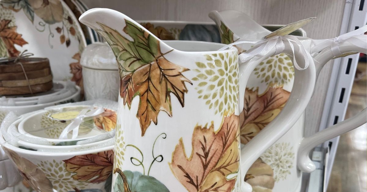 potters studio fall ceramic pitcher