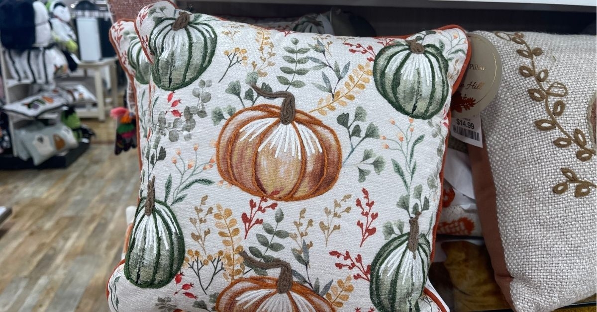a display of autumn pillow