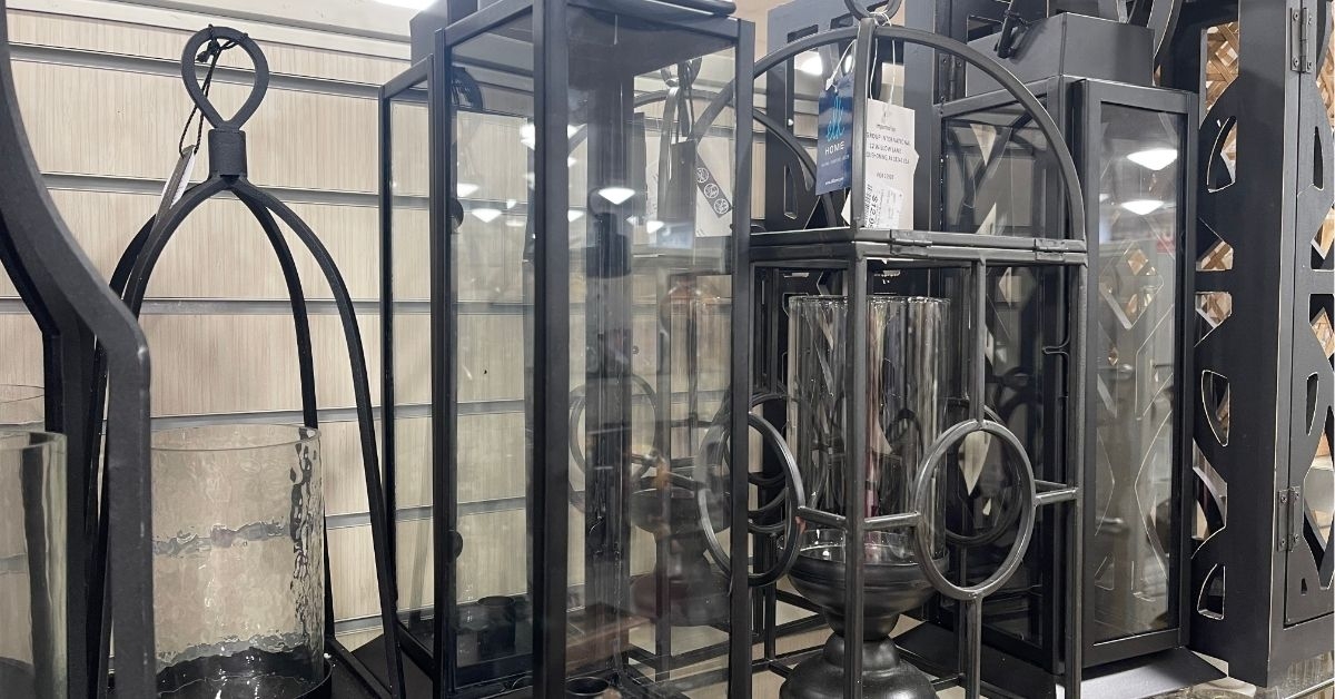 a black metal lantern