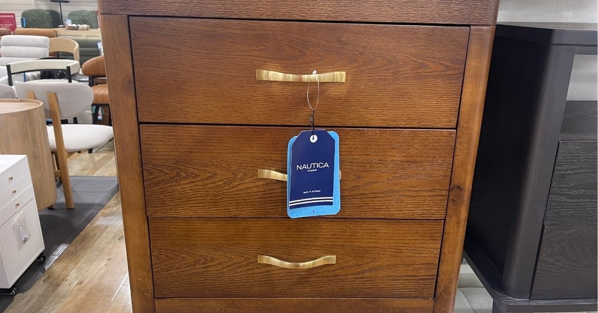 three drawer wooden dresser