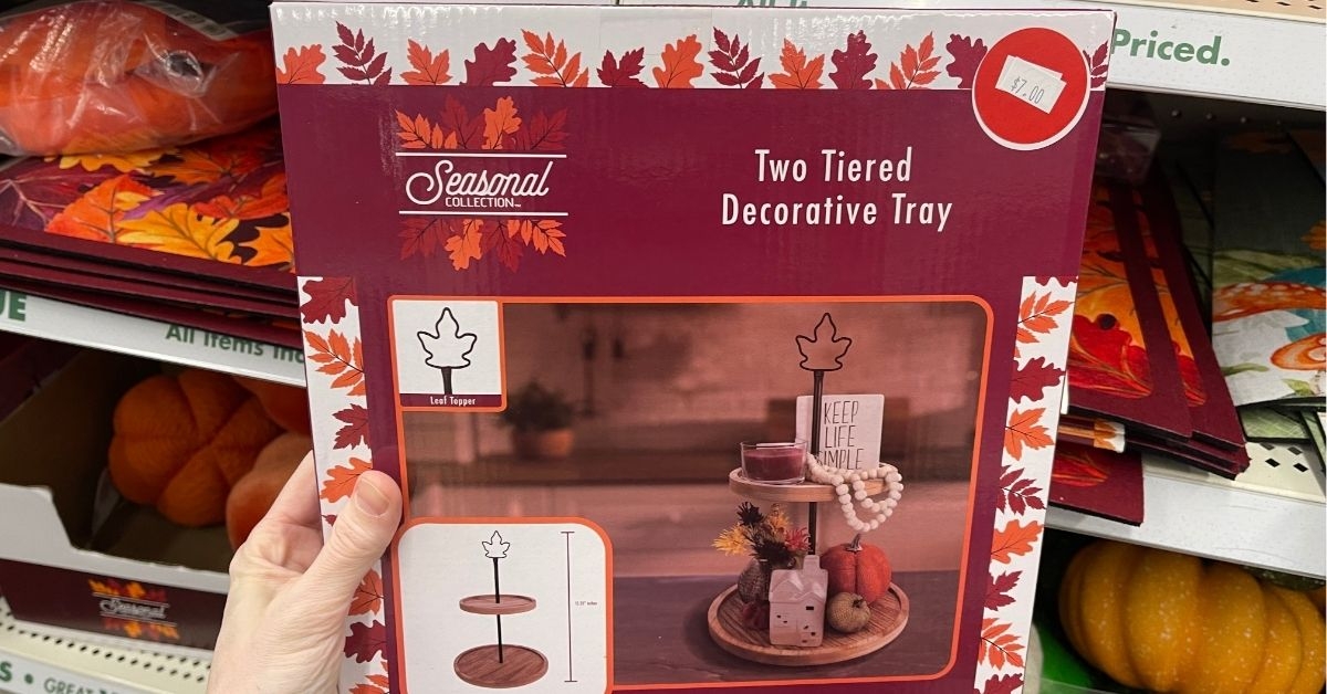 two tier decorative tray