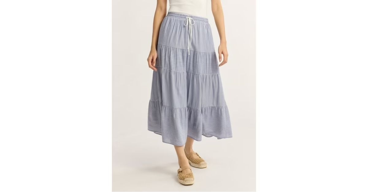 midi skirt with elastic waistband