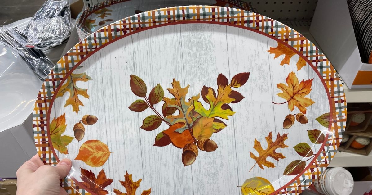 harvest theme plastic oval platter