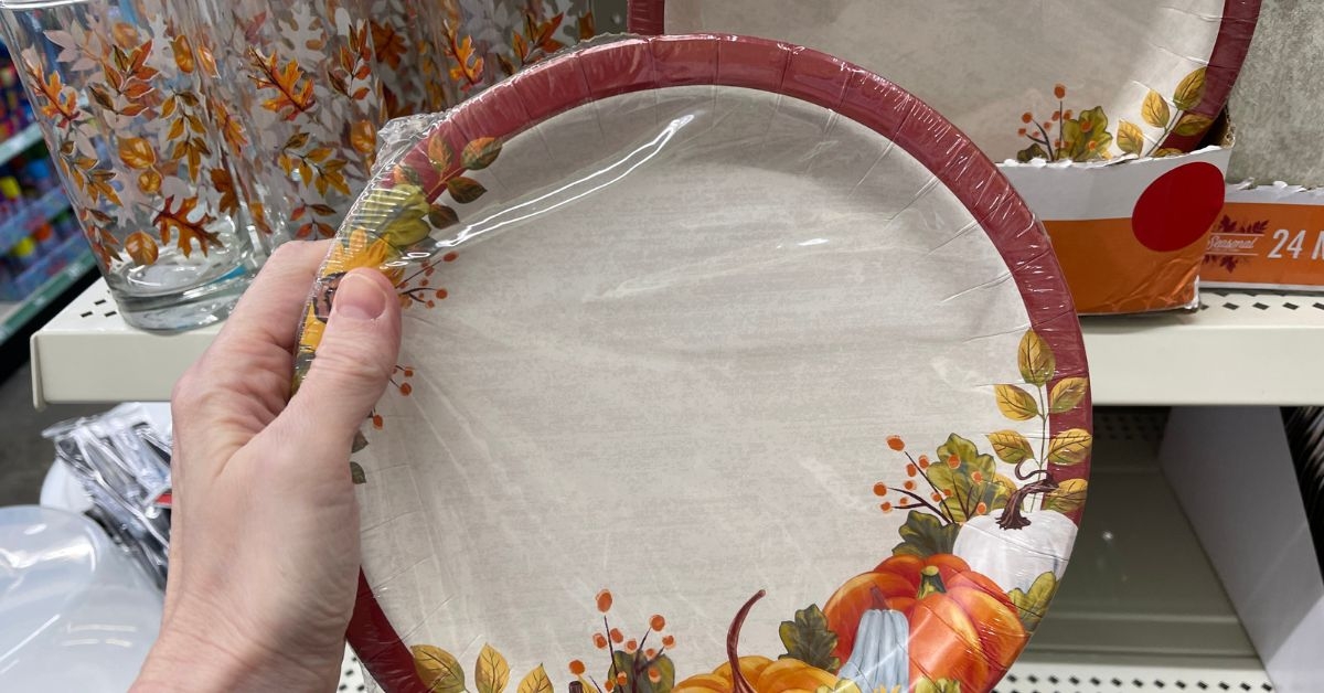 fall harvest paper plates