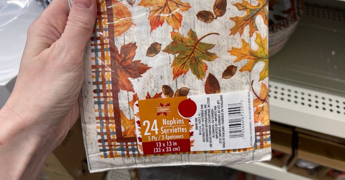 fall leaves drink napkins