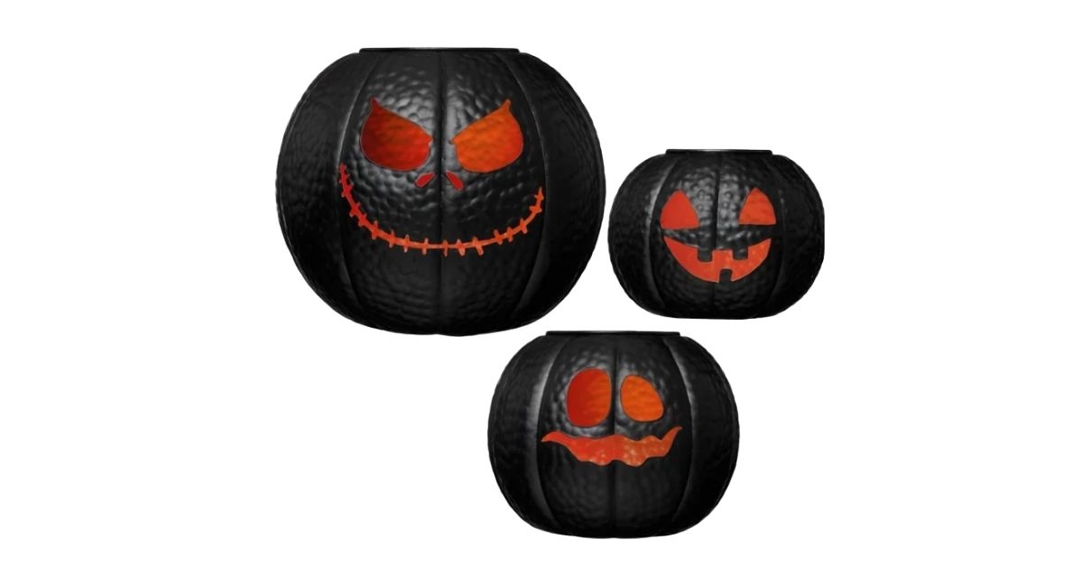 halloween metal pumpkin lanterns