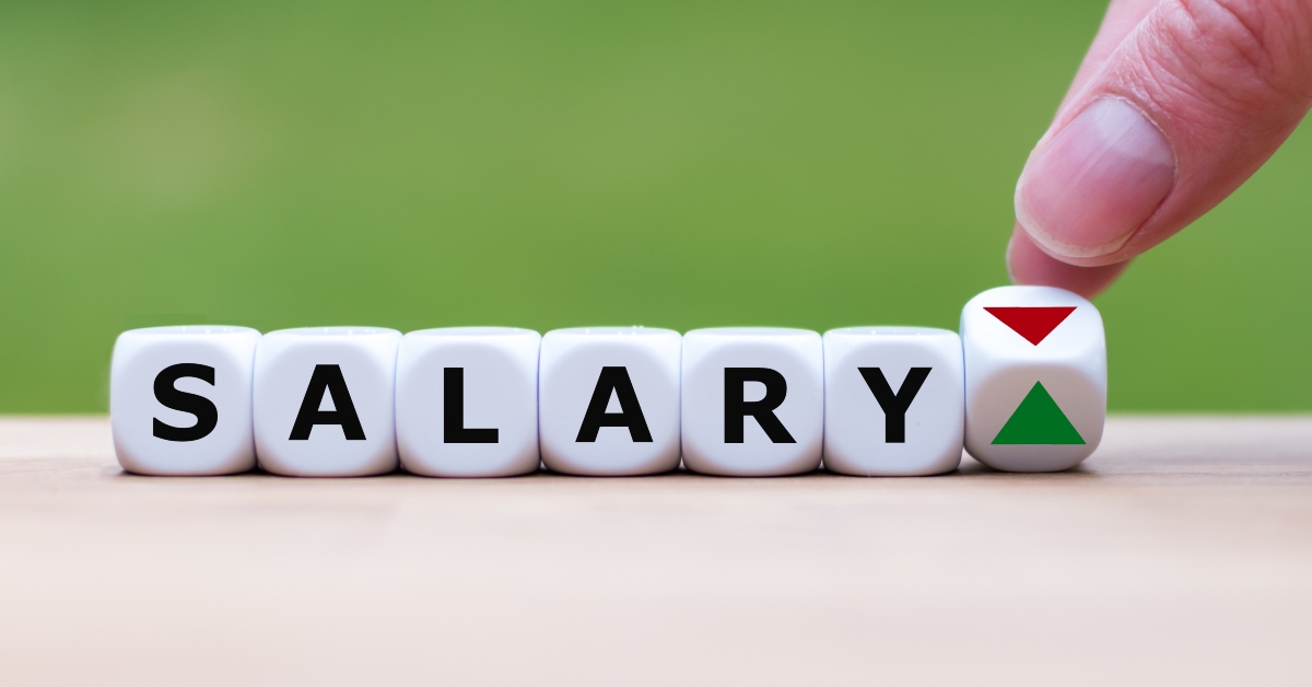 symbolizing salary is going up instead of down