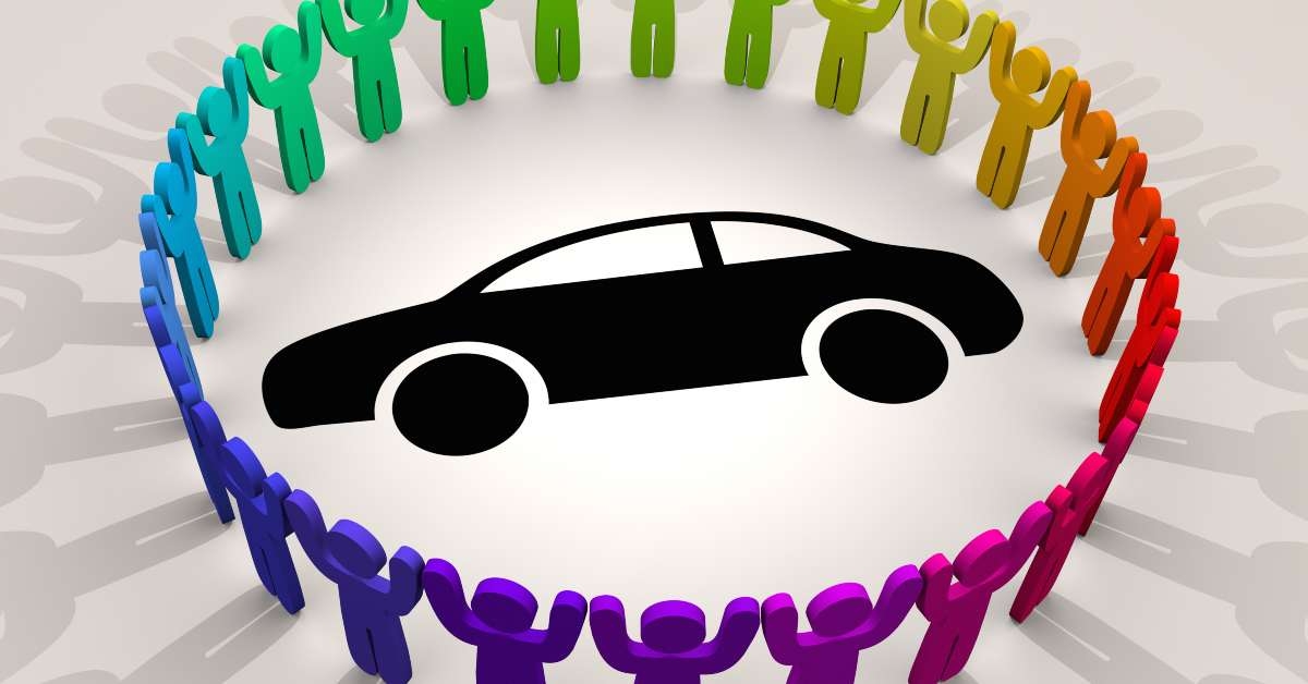 people around vehicle automobile diversity