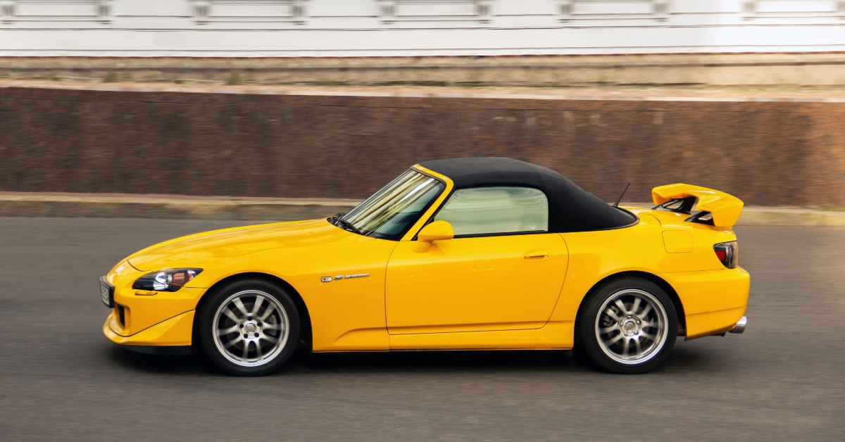 yellow honda s2000 supercar 