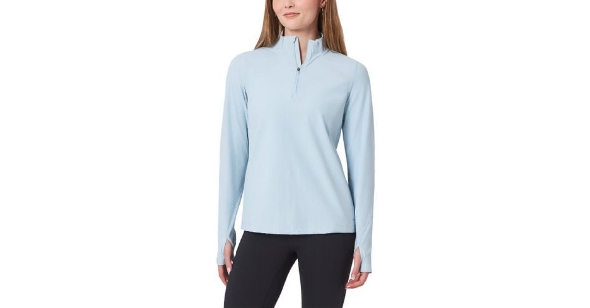 ribbed quarter zip pullover