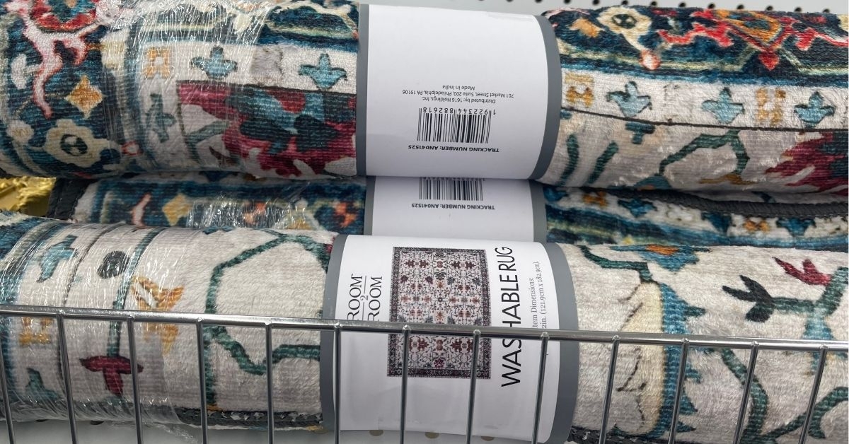 washable rug on display
