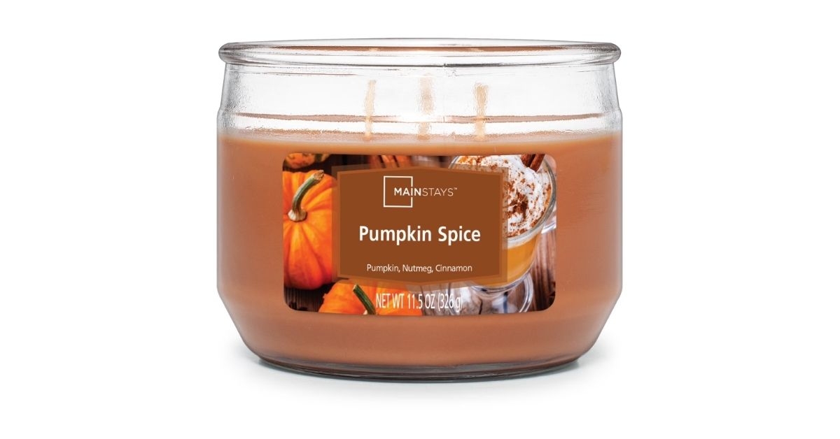 pumpkin spice scented wick candle