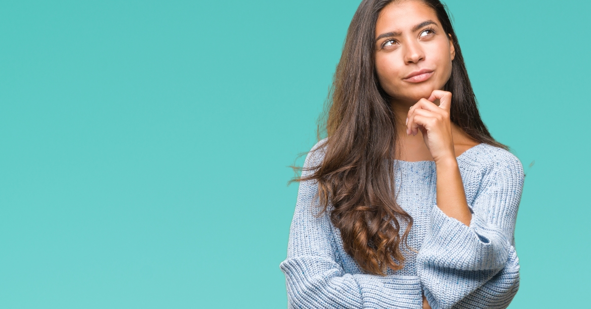 woman wearing winter sweater