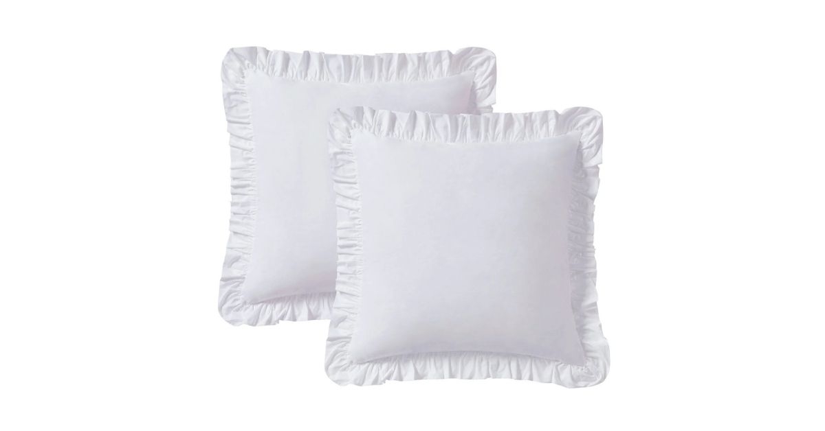 solid ruffle decorative pillows