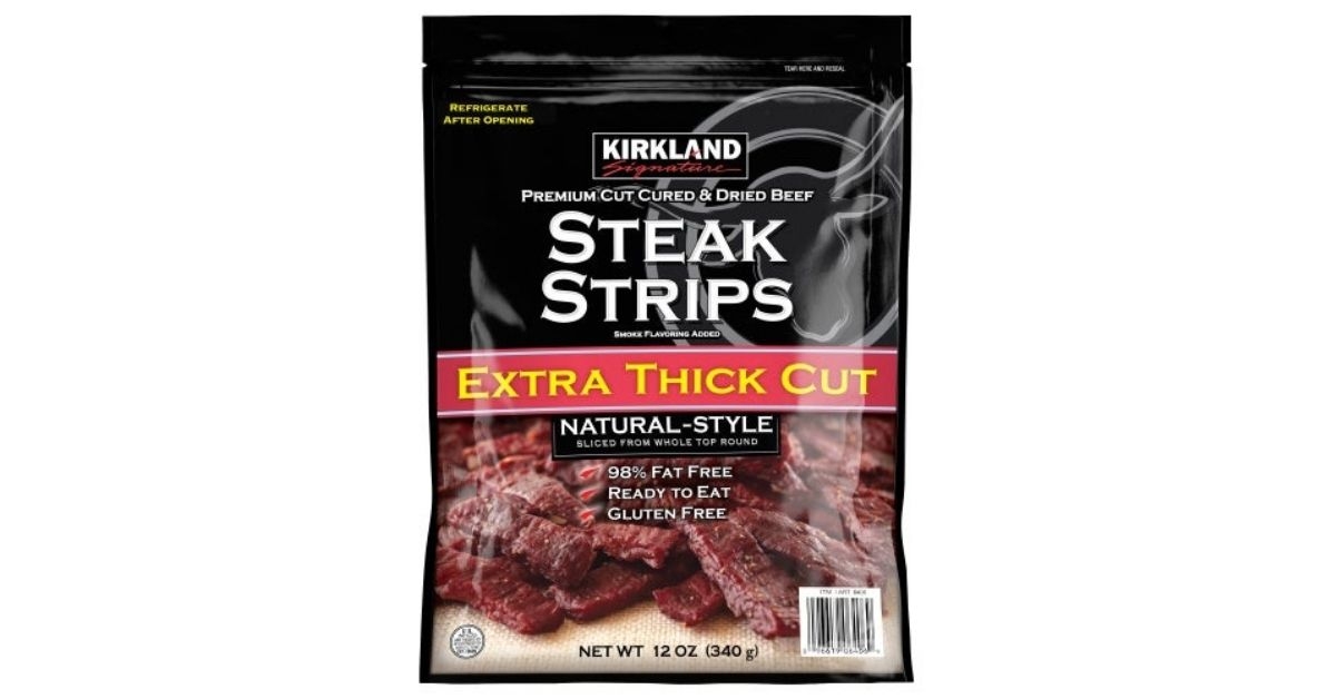a pack of steak strips