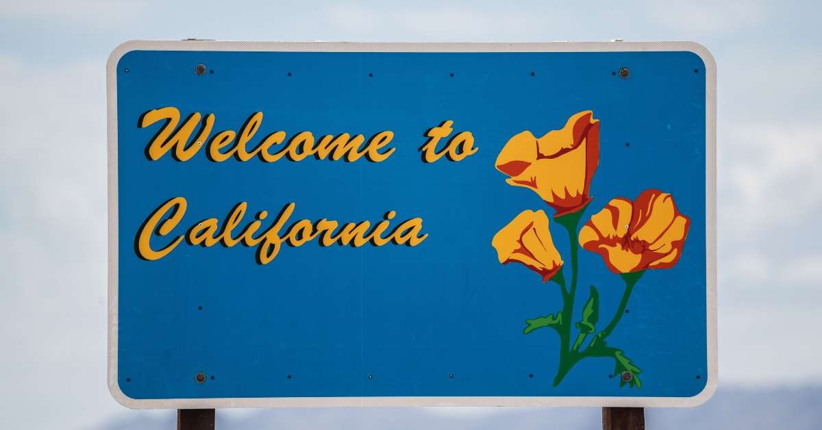 welcome to california state sign
