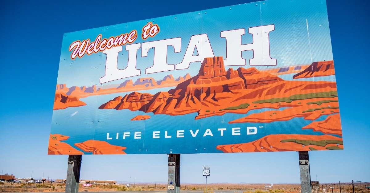 welcome to utah street sign 