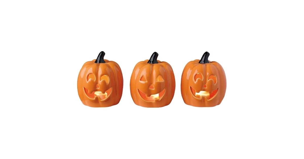 led ceramic pumpkins