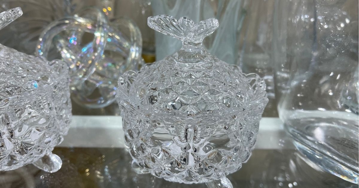 crystal butterfly dish