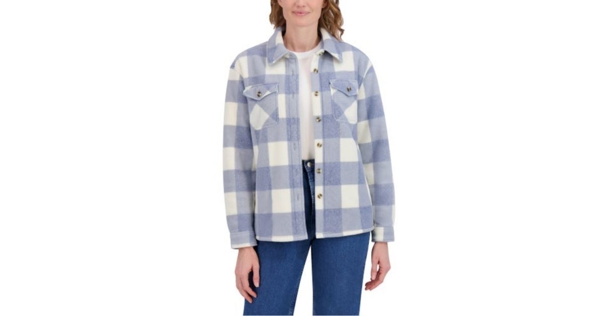 sage womens plush shirt jacket