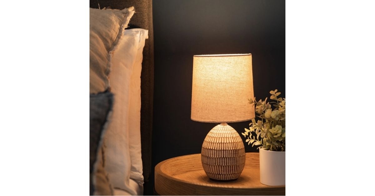 ceramic carved table lamp
