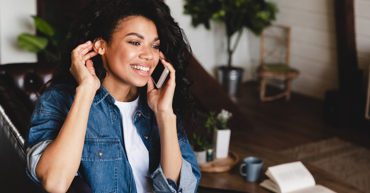 woman talking on phone