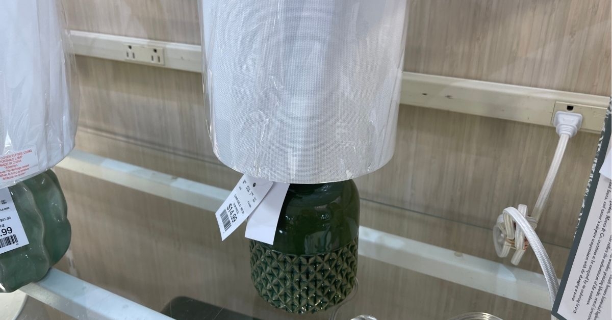 green bedside lamp