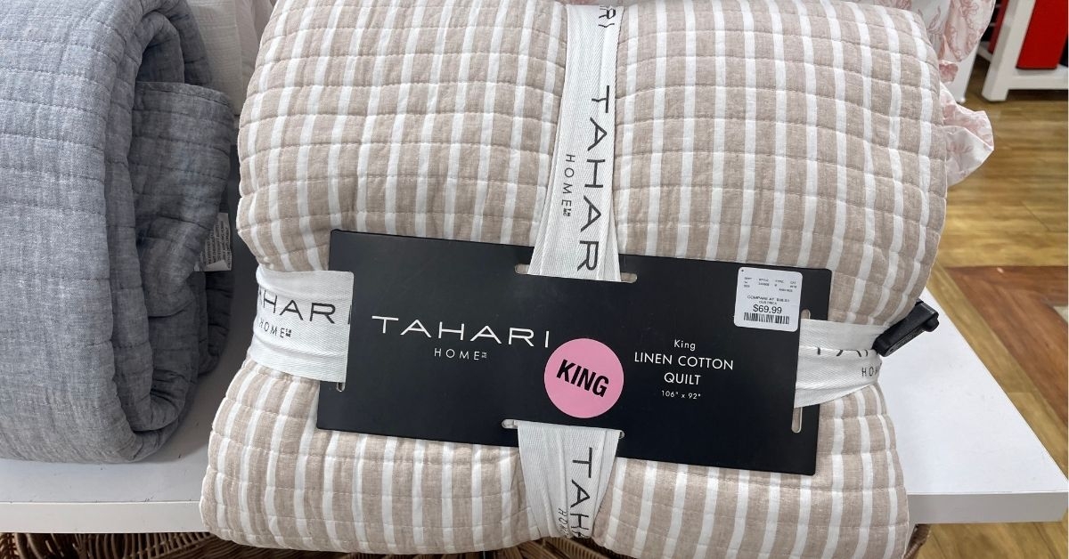 tahari linen cotton quilt