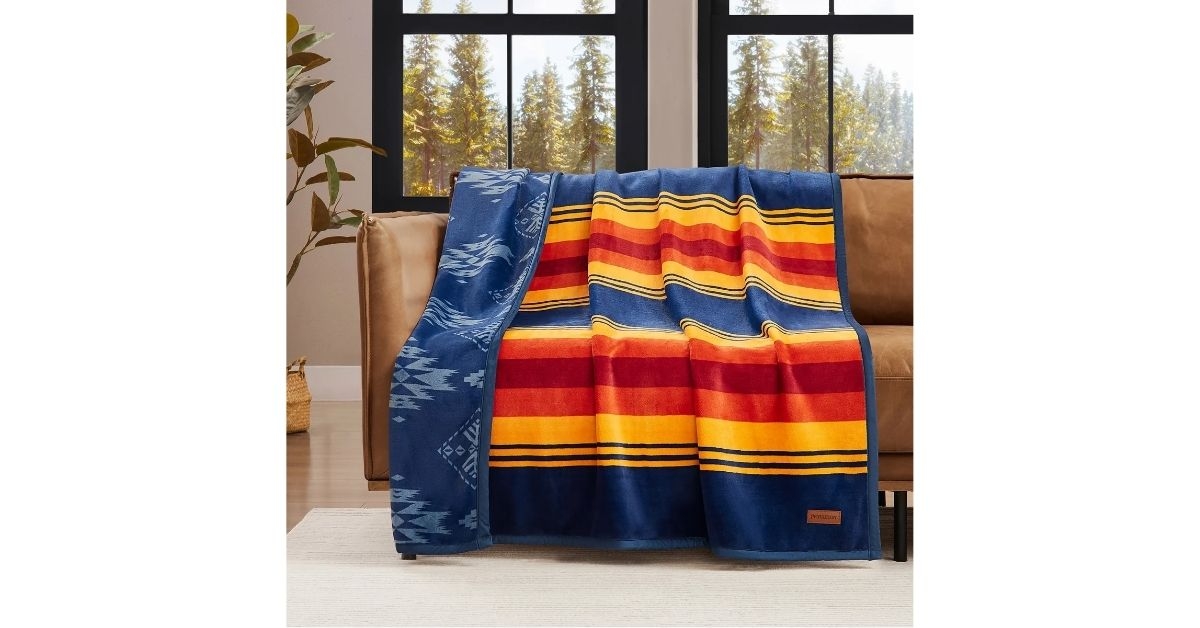 reversible plush throw
