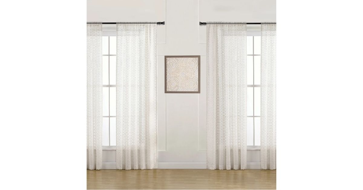 sheer linen blend curtains