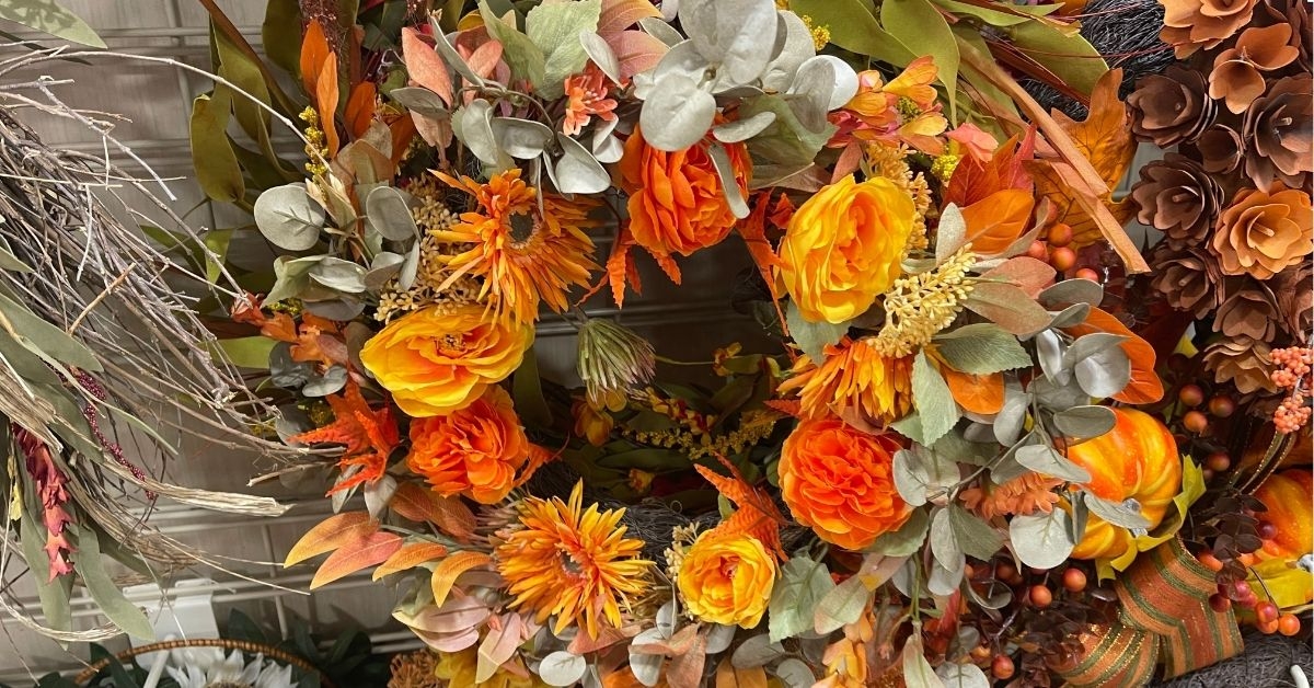 faux flower wreath