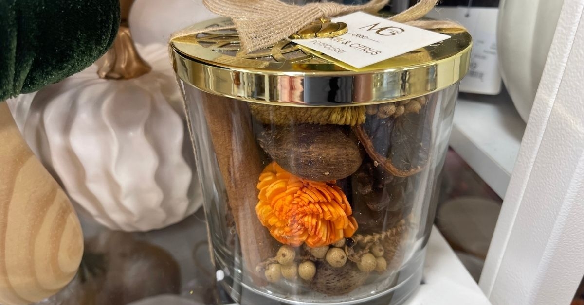 pumpkin and citrus potpourri jar