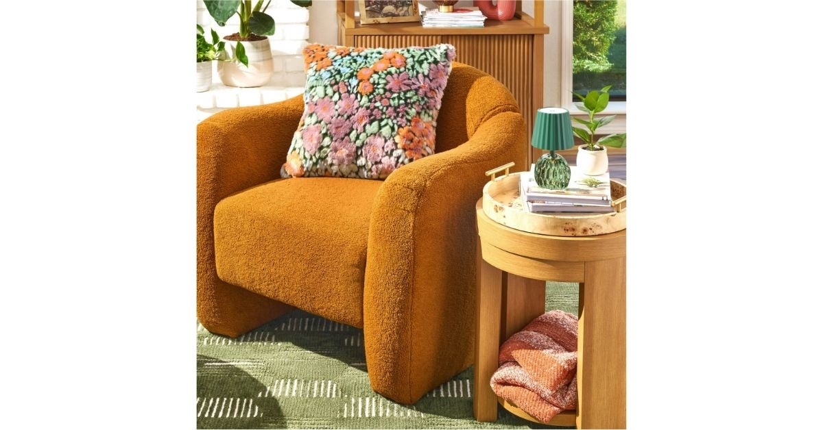 faux fur floral pillow
