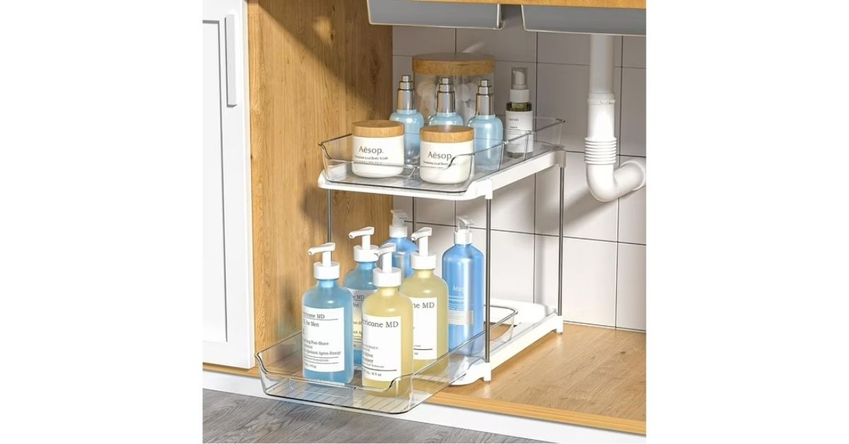 clear under sink organizers