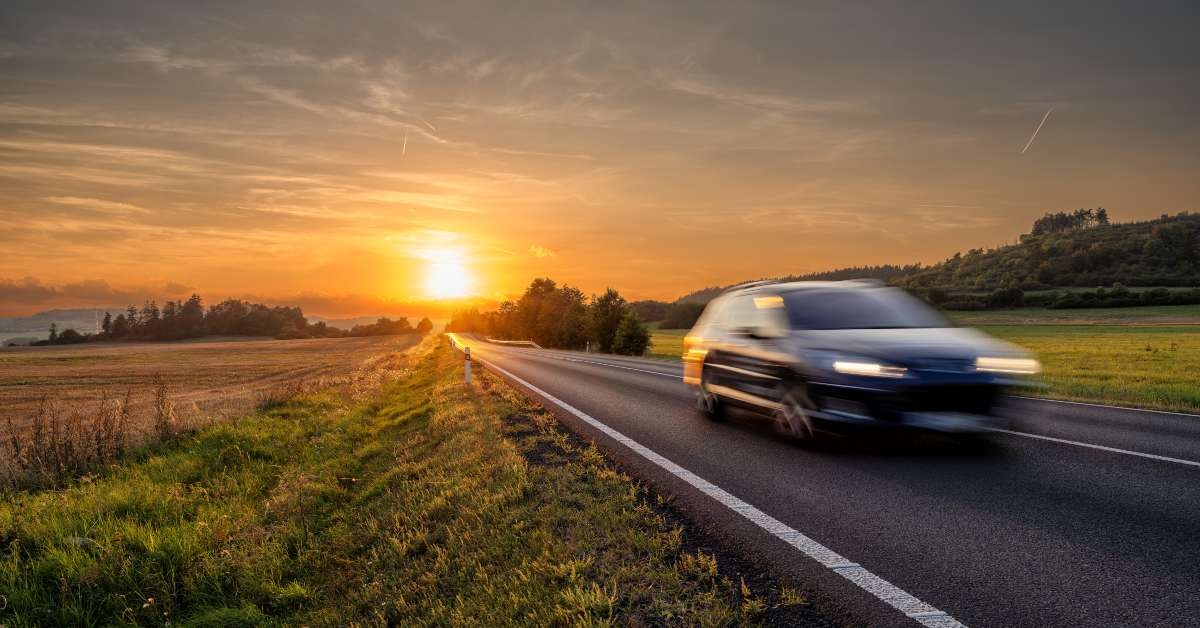 car driving on the asphalt road 