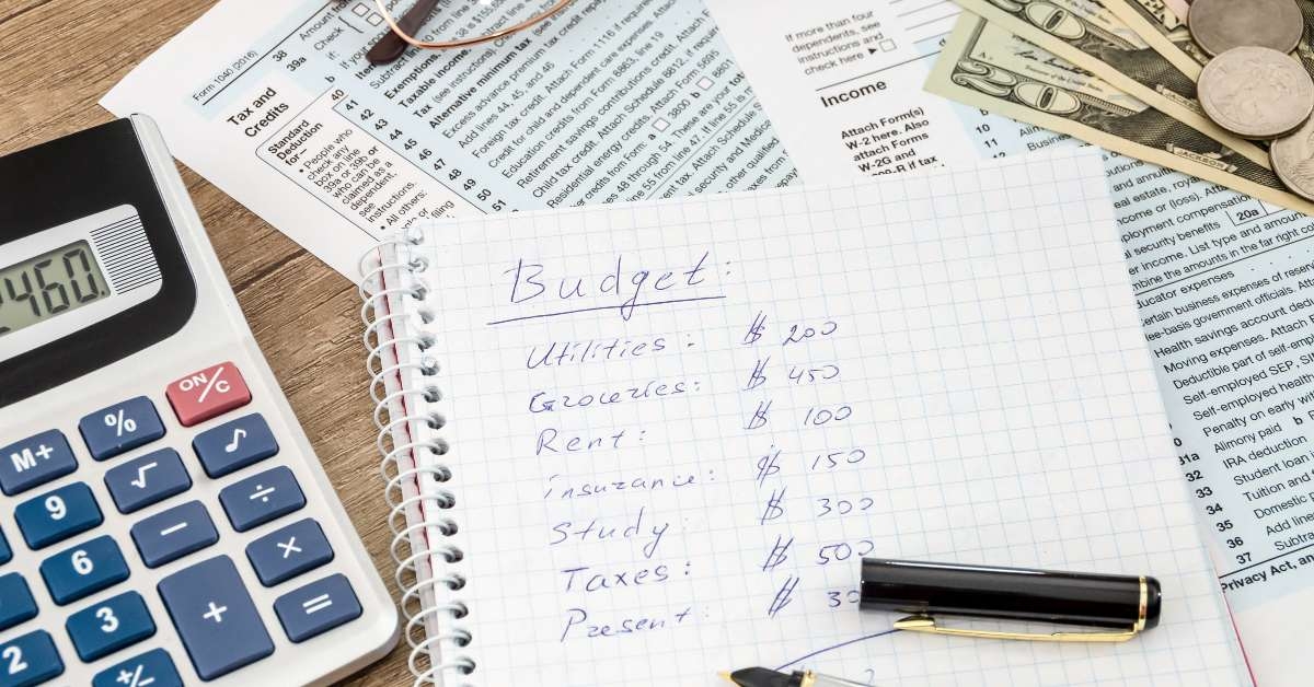 home budget with tax form